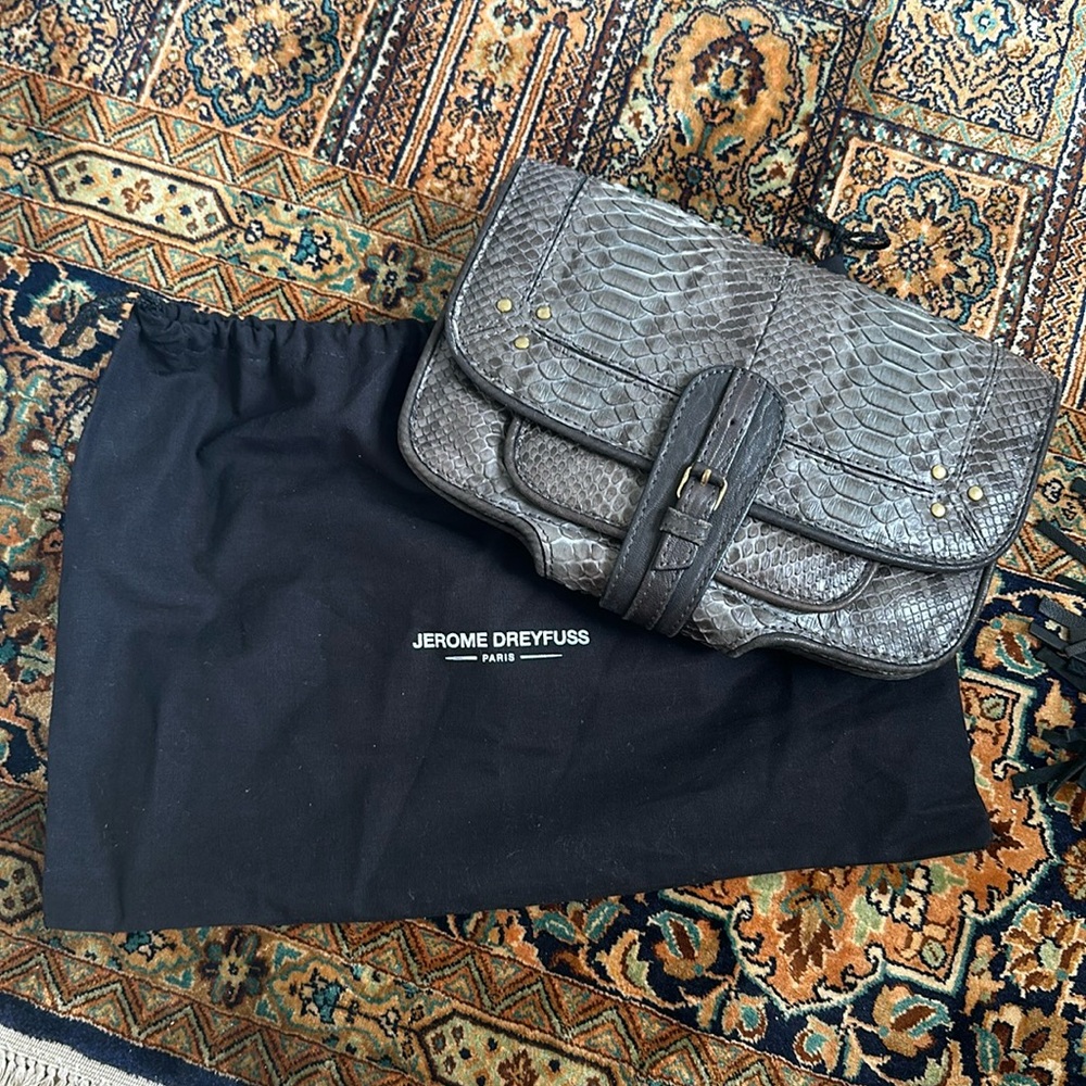 Jerome Dreyfuss Python Clutch Bag